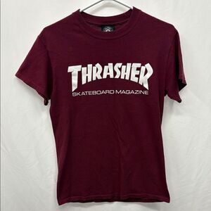 Thrasher Burgundy Tee with White Logo